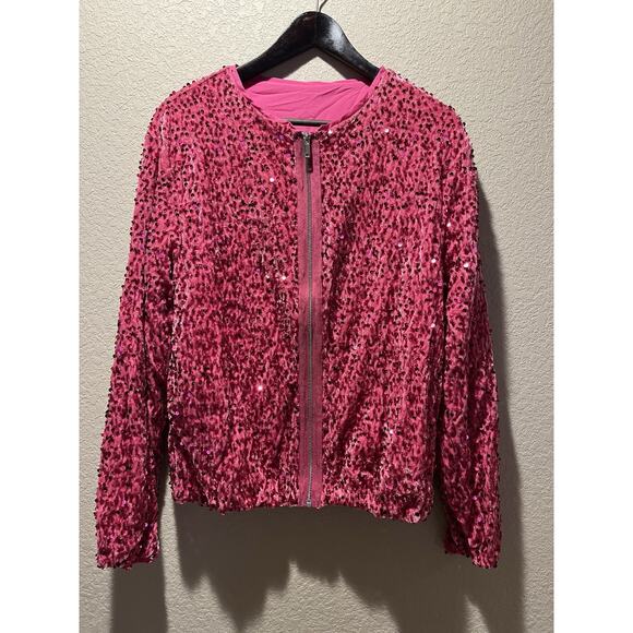 Evaless Hot Pink Sequin Jacket Small - Picture 1 of 3